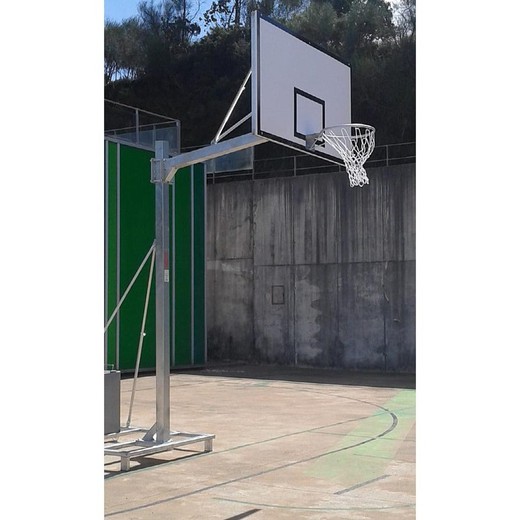 Set of galvanized basketball baskets deluxe monotube transportable 2 wheels with trolley -without backboards