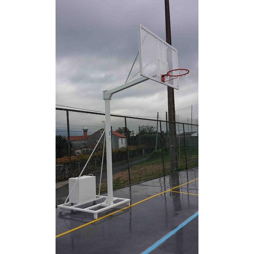 Juego canastas baloncesto monotubo 100mm trasladable 2 ruedas y carro (sin tablero, aro ni redes)