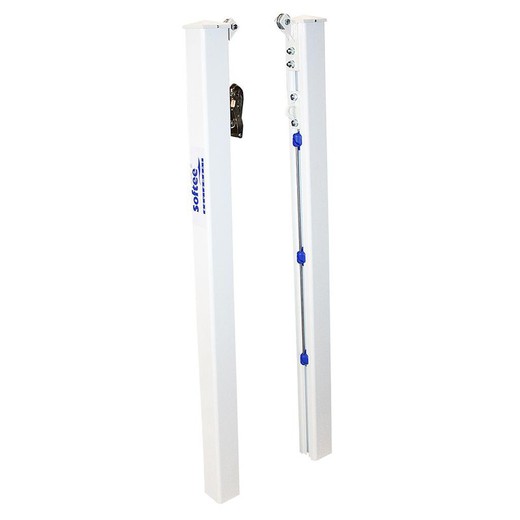 Fixed aluminum paddle poles set square section 80 x 80 mm -