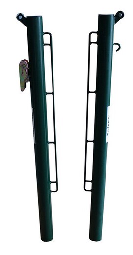 Fixed metal paddle poles ø 80 mm set