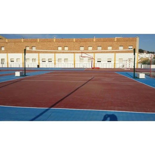 Juego postes voleibol metálicos trasladables sección redonda 80x80mm
