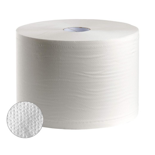 Rollo / bobina de papel industrial de 2 capas gofrado