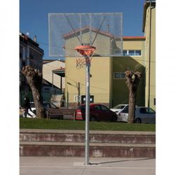 Juego canastas baloncesto galvanizadas antivandalicas tubo 114mm (con aros, redes y tableros)