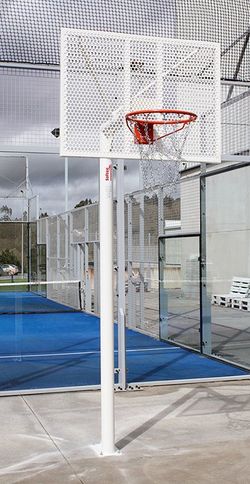 Juego canastas minibasket antivandalicas tubo 114mm lacada (con aros, redes y tableros)