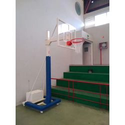 Juego canastas minibasket deluxe monotubo 100mm trasladables 2 ruedas y carro (sin tablero, aro ni redes)