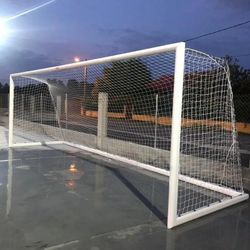 Juego porterías aluminio fútbol 11  120x100 mm trasladables