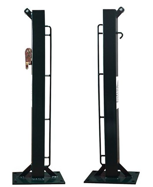Conjunto de poste de tênis quadrado fixo 80 x 80 mm com base para aparafusar