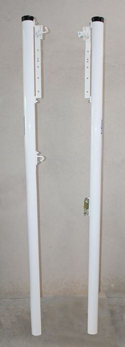 Juego postes voleibol aluminio fijos sección redonda 90 mm