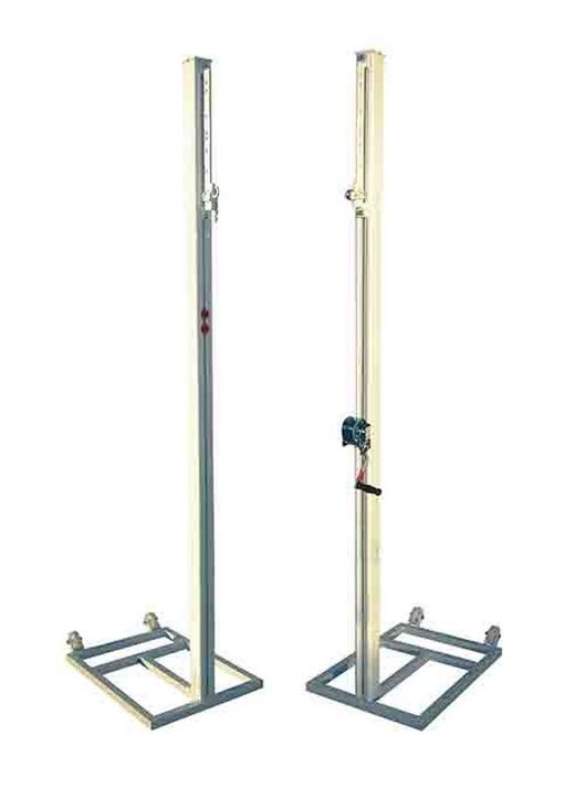 Ensemble de poteaux de volley-ball portables en aluminium à section carrée 80 x 80 mm