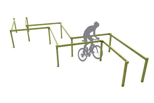 Zig-zag bike course